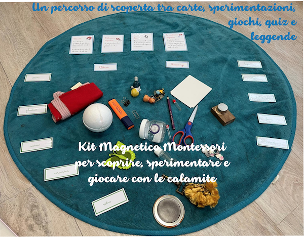 kit educativo Montessori per scoprire il magnetismo; un percorso di scoperta tra sperimentazioni giochi e leggende; per tutte le classi