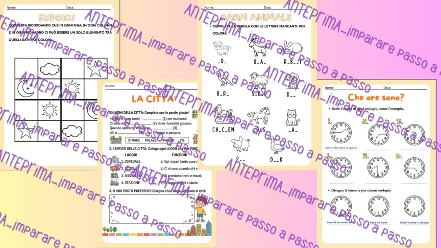 Kit Schede riempitempo classe seconda