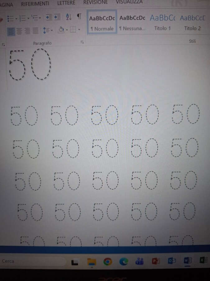 Pregrafismo tratteggio da 50 a 60