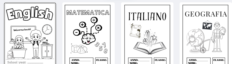 📘 Copertine per Quaderni – Scuola Primaria