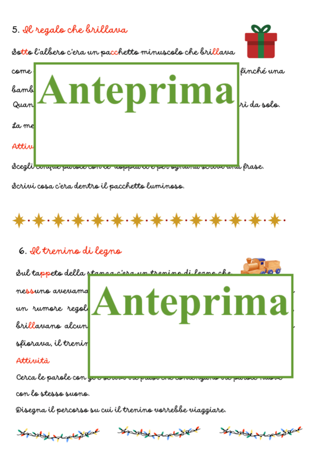 Carte di Natale- percorso linguistico a tema natalizio con doppie e suoni consonantici complessi