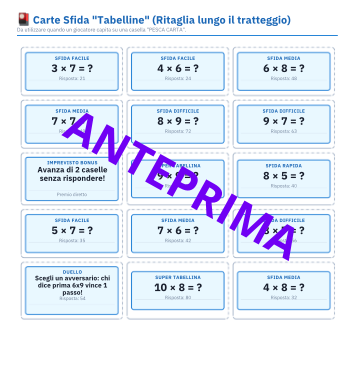MEGA BUNDLE 3 in 1 – Giochi da tavolo stampabili: tabelline, grammatica e inglese (Scuola Primaria)