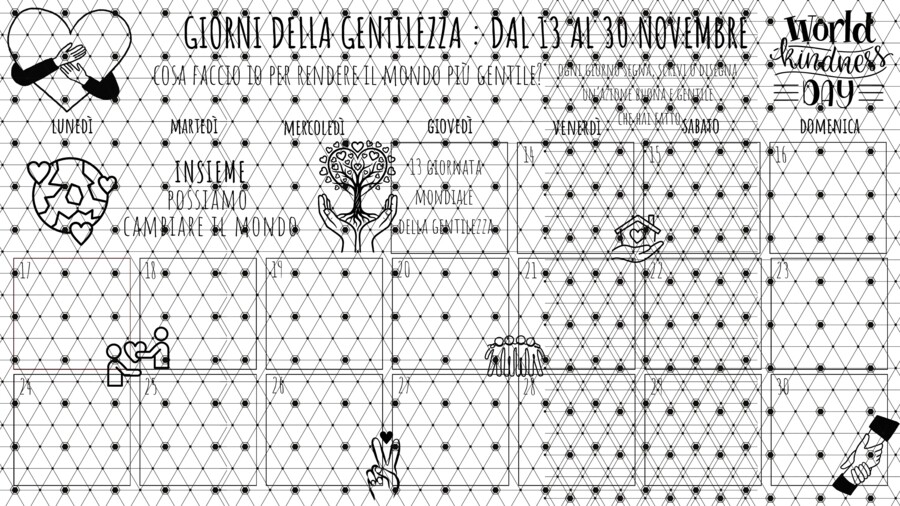 giornata della gentilezza: 18 giorni gentili (la sfida di novembre)