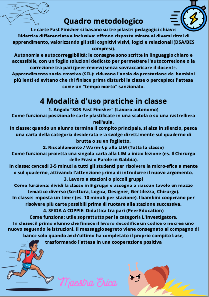 SOS Tempi Morti! 48 Carte Fast Finisher per la Scuola Primaria (Attività Autonome 2ª-5ª)