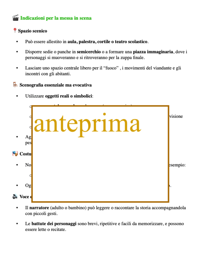Una zuppa, un sasso, un villaggio; percorso teatrale completo per progetti di accoglienza/ inclusione-classi 2-3-4-5