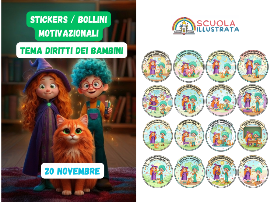 Sticker Diritti dei Bambini – Motivazionali🌍💙