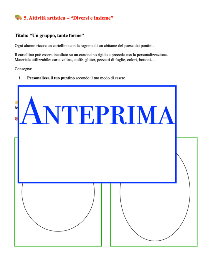 Il paese dei puntini; un percorso per l'accoglienza tra matematica e inclusione, classi 3/5