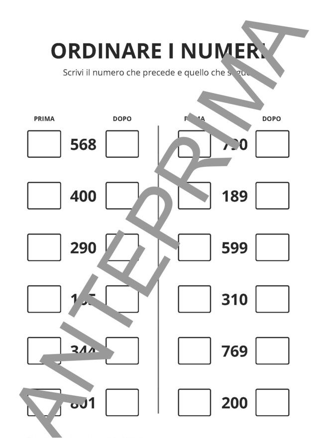 ORDINARE I NUMERI