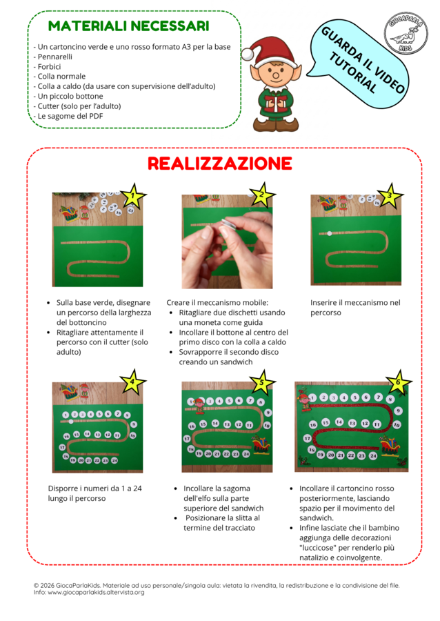 IL CALENDARIO DELL'AVVENTO DELL'ELFO DI BABBO NATALE FAI-DA-TE