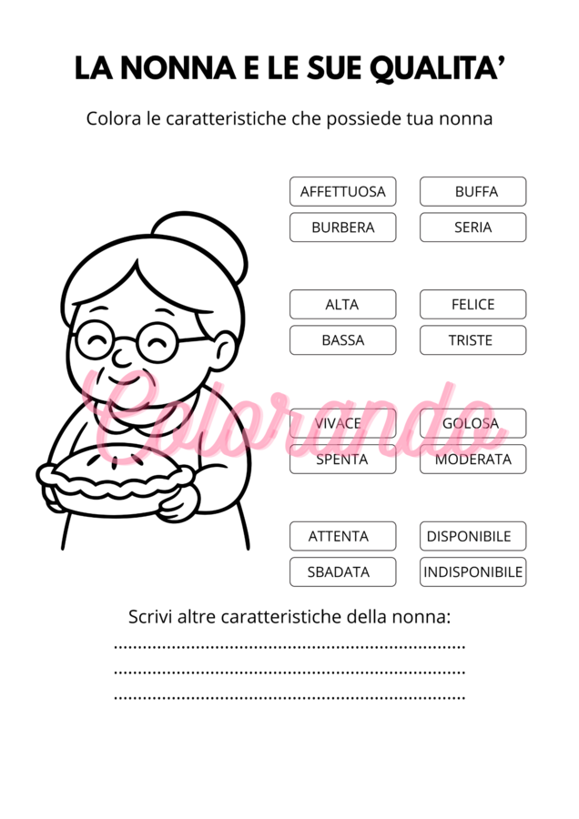 FESTA DEI NONNI Attività, Intervista, Storia, Biglietti e Disegni da Colorare