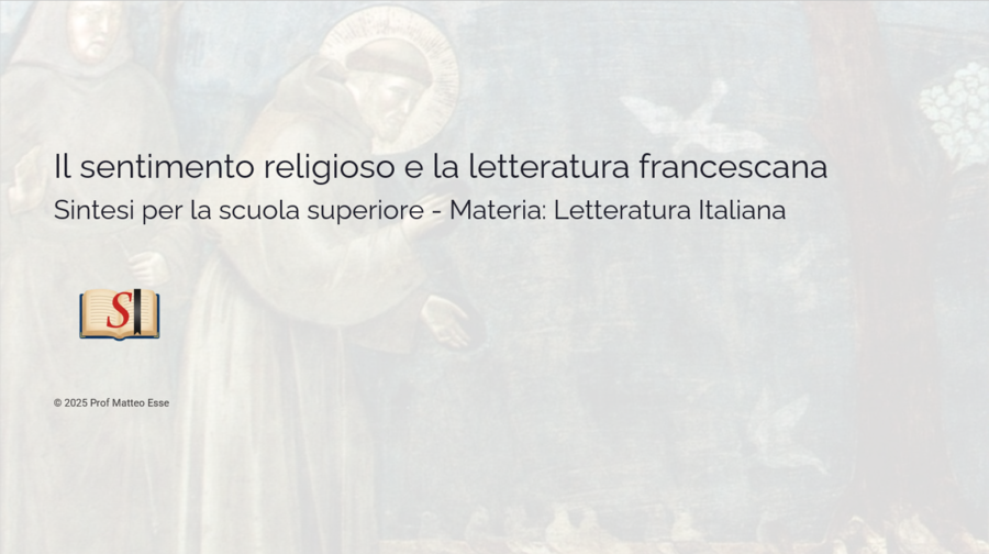 Il Sentimento Religioso e la Letteratura Francescana | PPTX+mappe e verifica