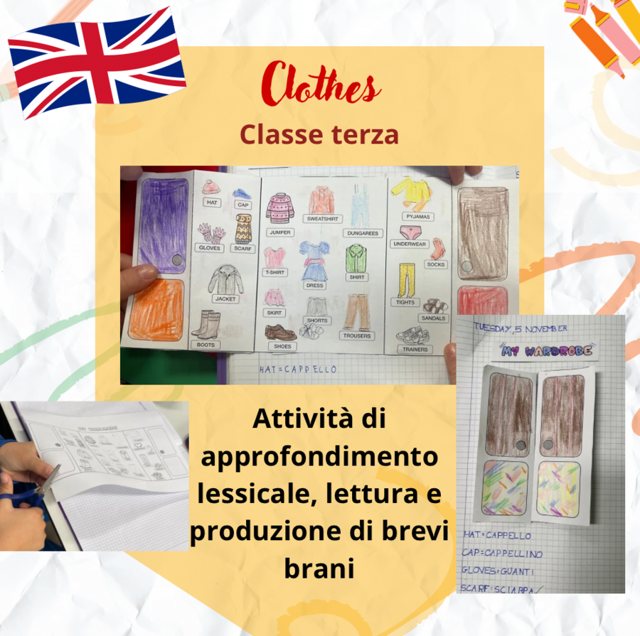 Clothes - vocaboli ed esercizi classe terza