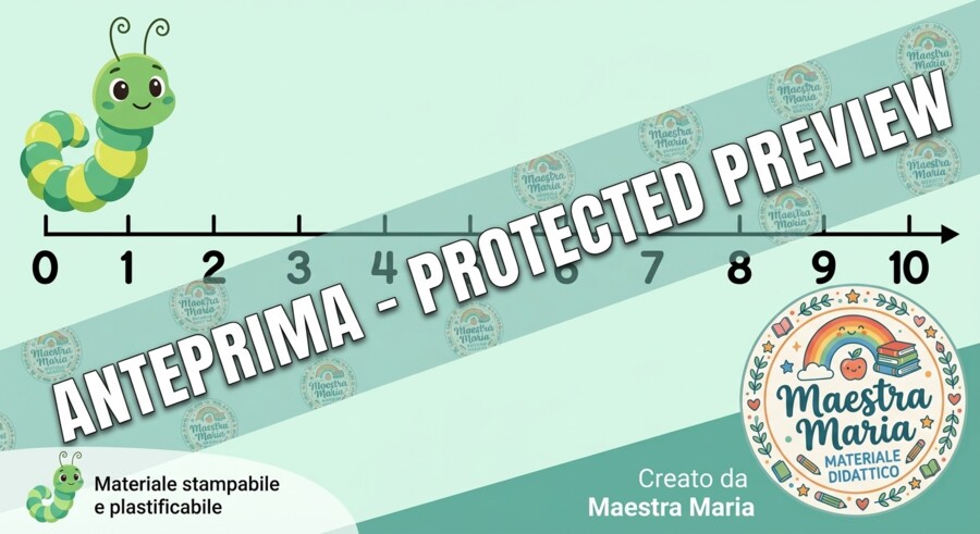 Linea dei Numeri fino al 10 con l'Amico Bruchino – Strumento per le Prime Addizioni e Sottrazioni (Classe 1ª)