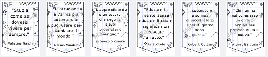 BANDIERINE CON FRASI MOTIVAZIONALI