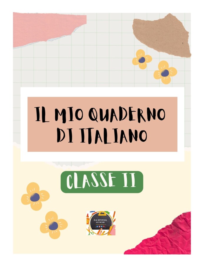 QUADERNO DI ITALIANO per la classe 2^ - 1° parte - con kit di 20 schede in b/n