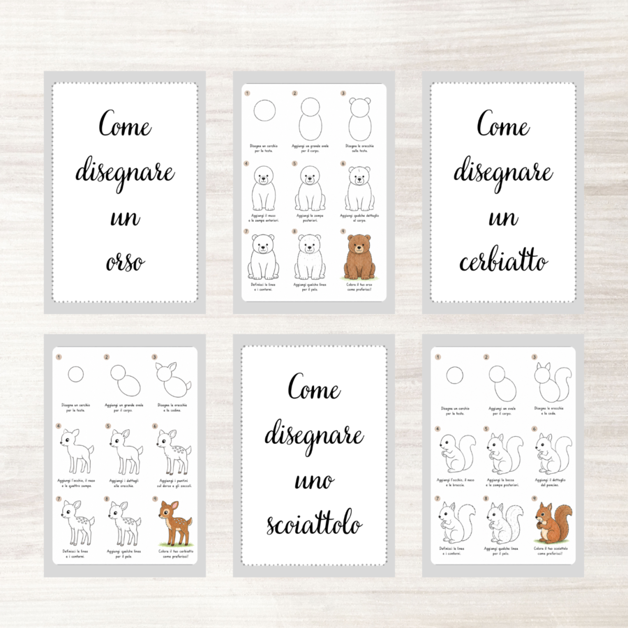 Imparare a disegnare animali - PDF per bambini