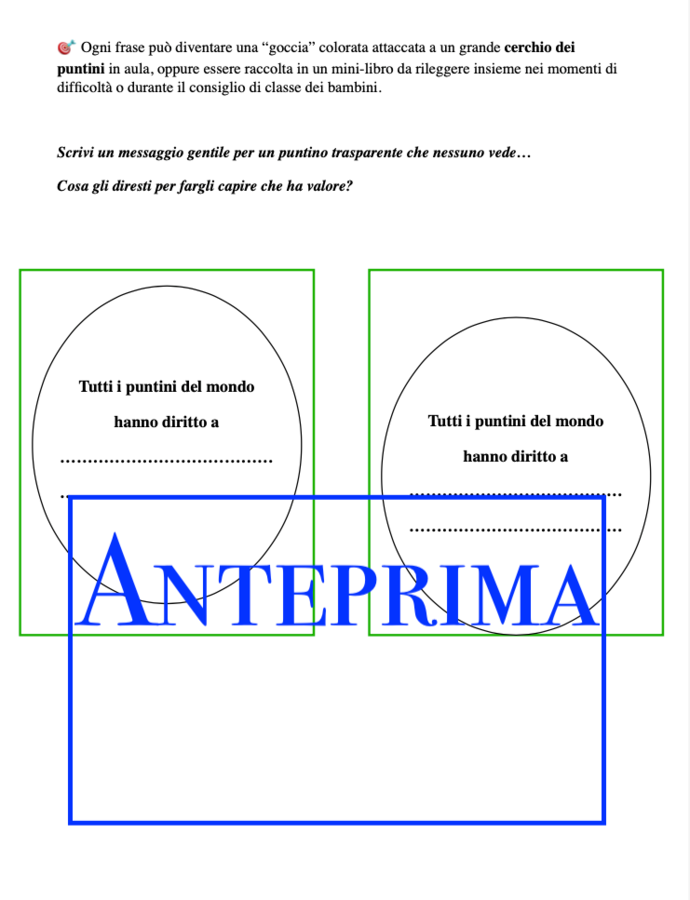 Il paese dei puntini; un percorso per l'accoglienza tra matematica e inclusione, classi 3/5