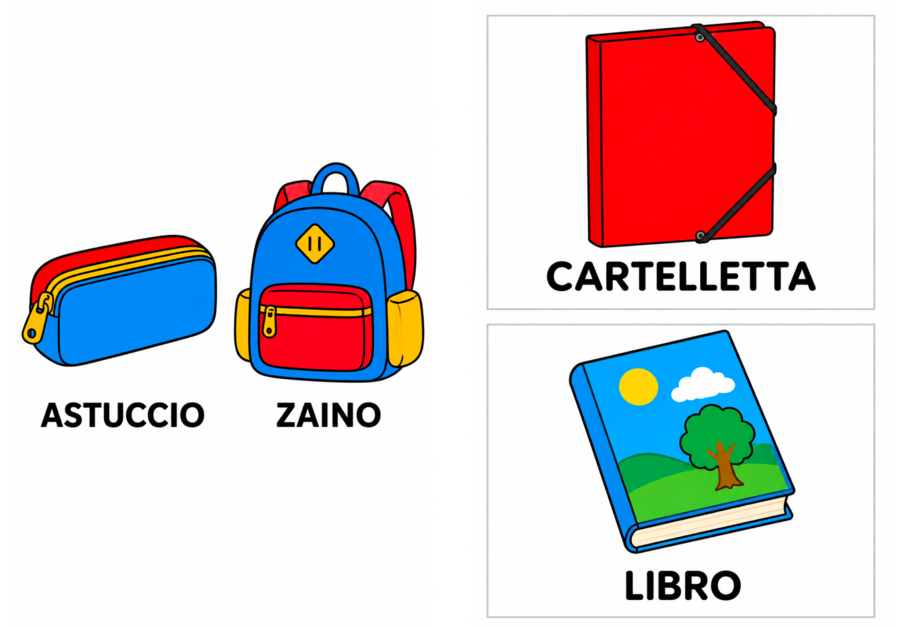 Flash cards oggetti della scuola