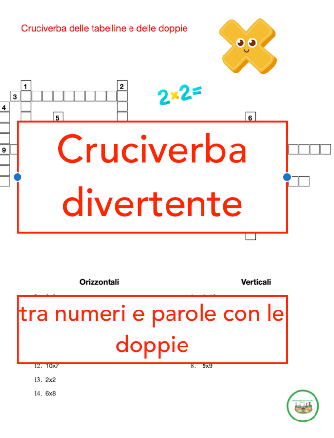Cruviverba delle tabelline e delle doppie