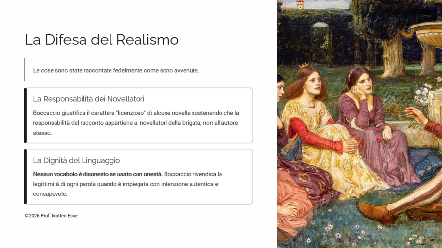 Giovanni Boccaccio: Vita, Opere e il Decameron – Modulo Didattico (20 Slide + Verifica)