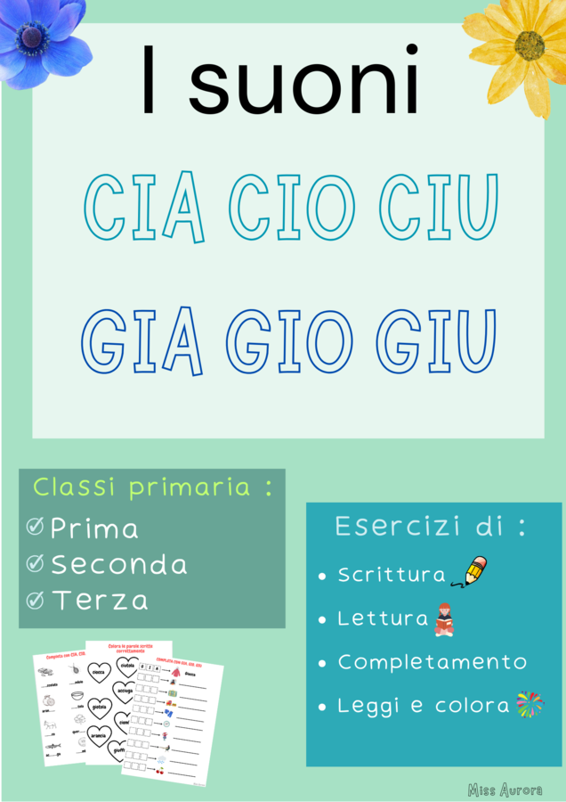 I suoni CIA,CIO,CIU e GIA, GIO, GIU