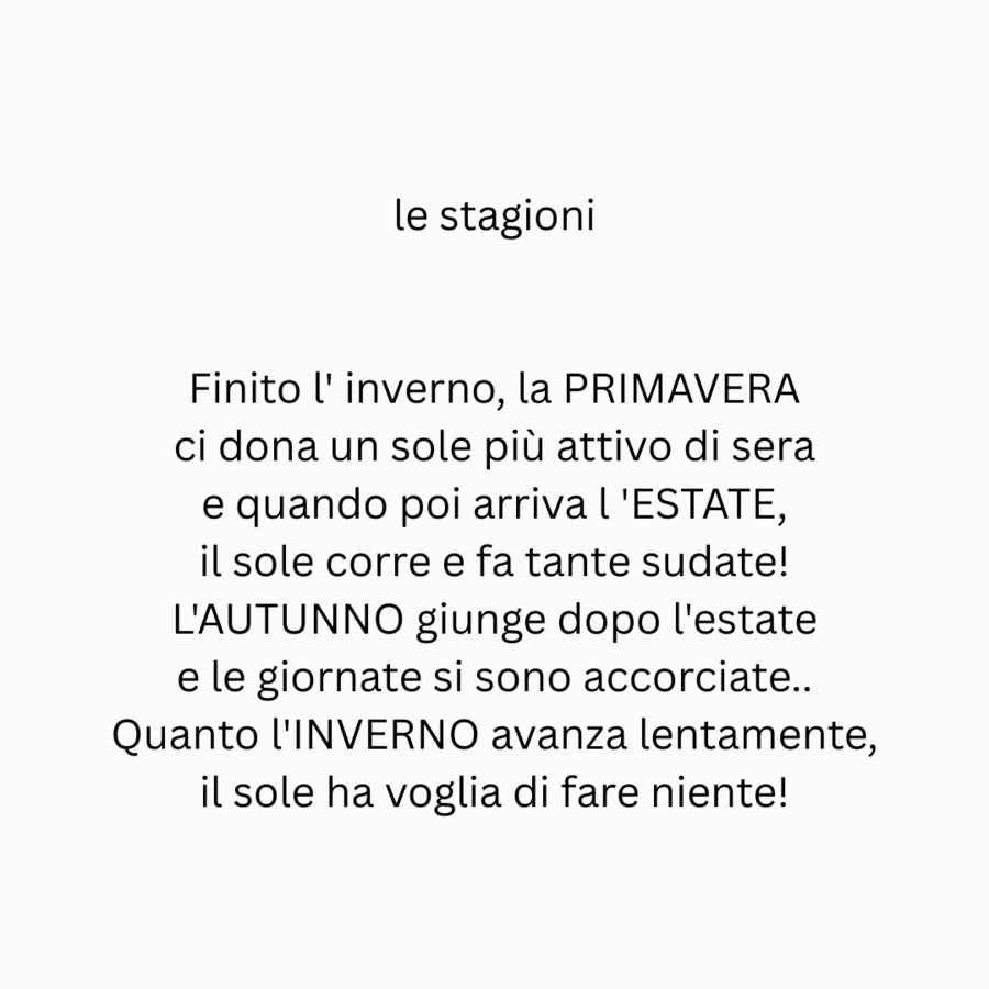 Filastrocca Le stagioni
