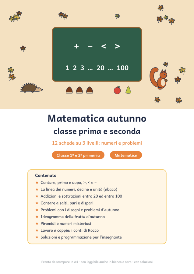 Matematica autunno classe prima e seconda: problemi