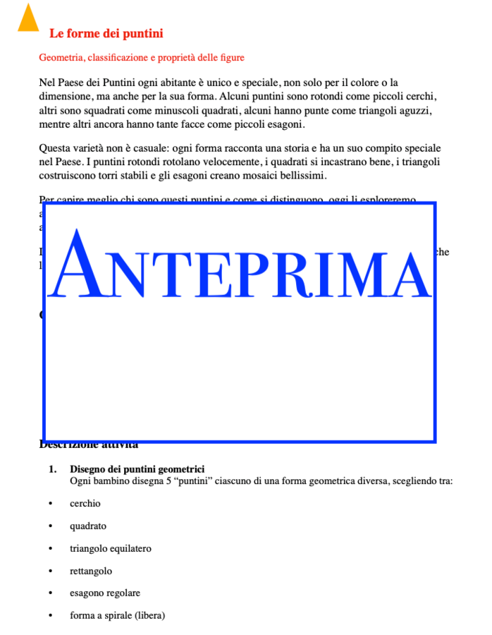 Il paese dei puntini; un percorso per l'accoglienza tra matematica e inclusione, classi 3/5
