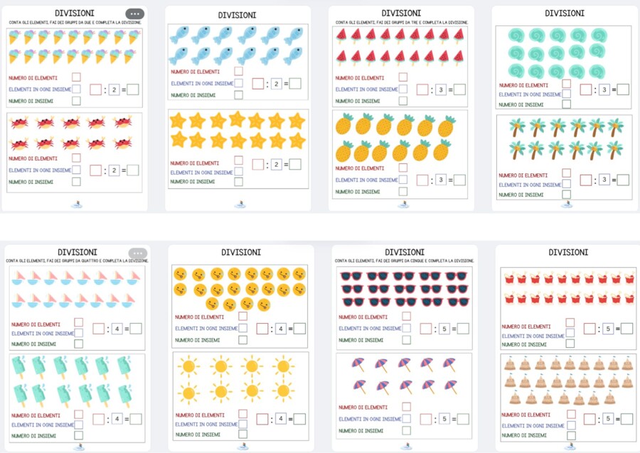 DIVISIONI ILLUSTRATE TEMA MARE