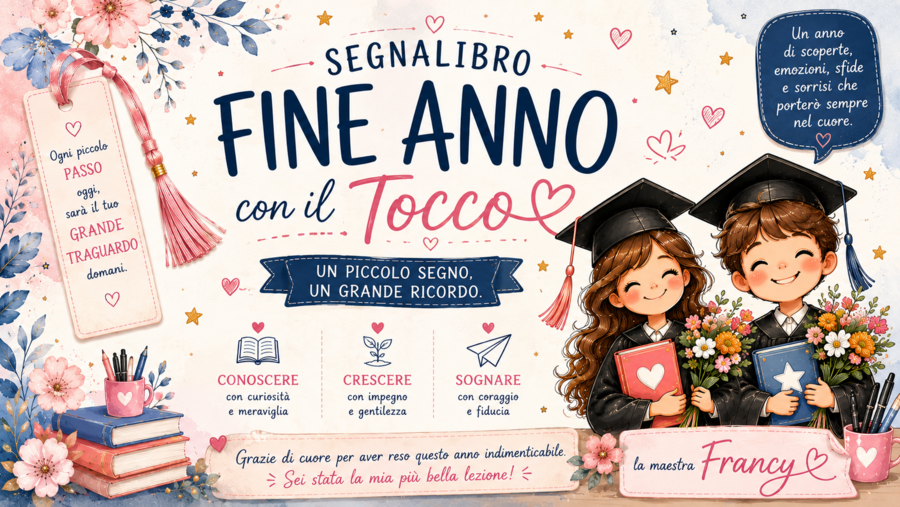 Segnalibro fine anno con il tocco