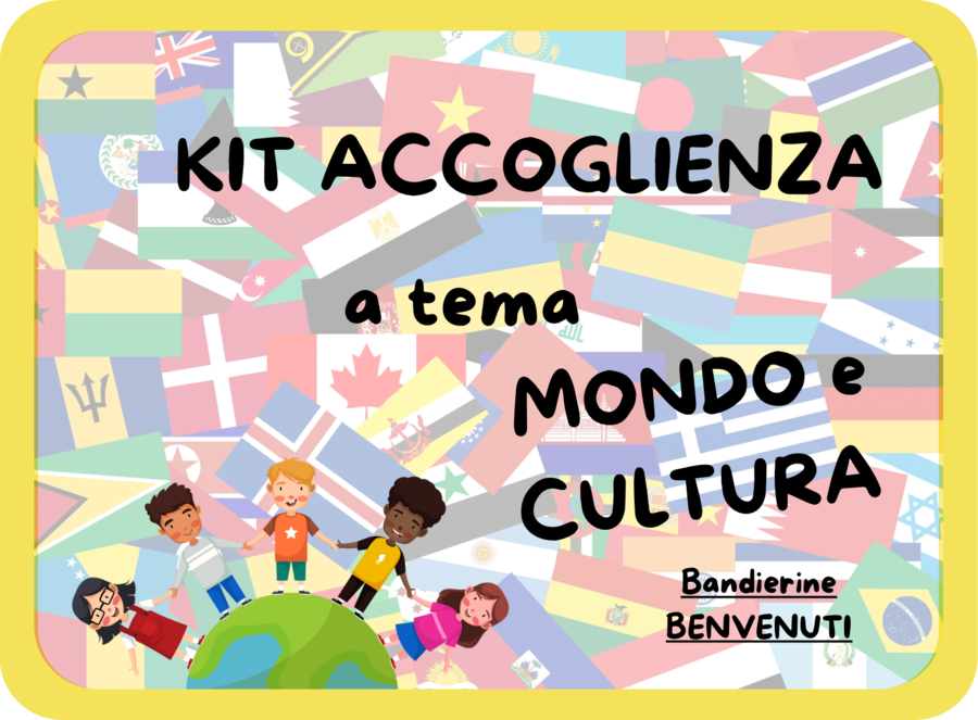 Bandierine BENVENUTI accoglienza - tema MONDO/CULTURA