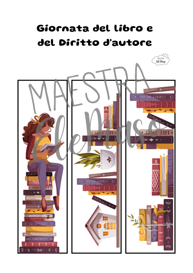 Segnalibri per la giornata del libro e del diritto d'autore