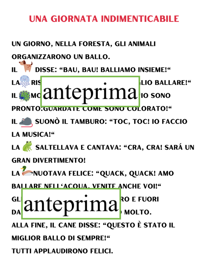 Il ballo degli animali- un materale per la lettoscrittura