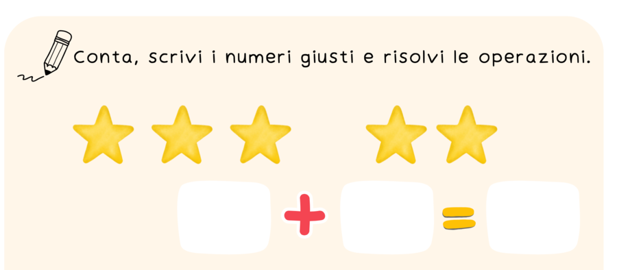 Prime somme con supporto visivo