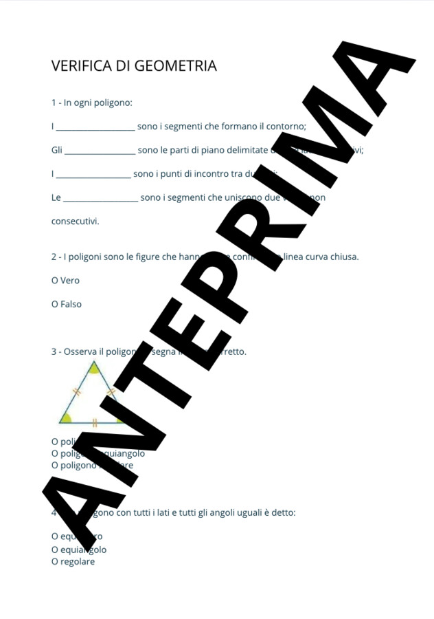 Verifica di geometria/ Poligoni e triangoli