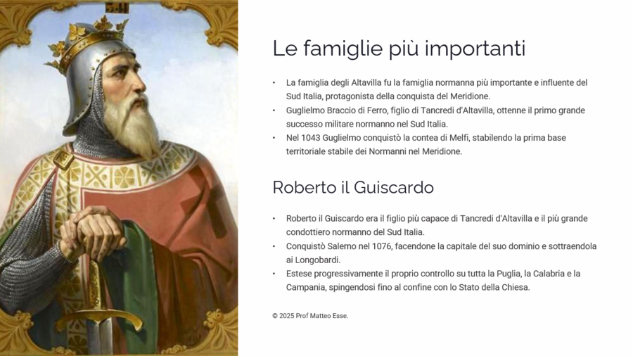 I Normanni: Conquista dell'Inghilterra e del Sud Italia (PPTX Modificabile)