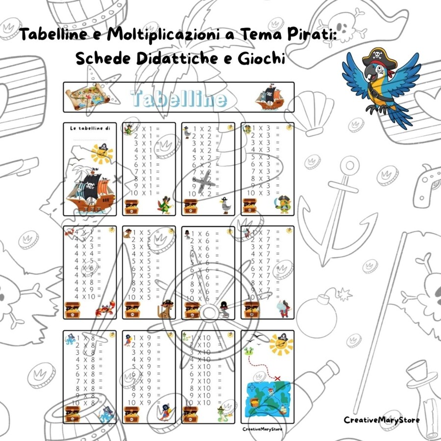Tabelline e Moltiplicazioni - L'Avventura Matematica dei Pirati