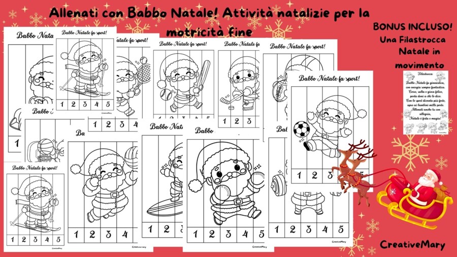 Allenati con Babbo Natale! Attività natalizie per la motricità fine