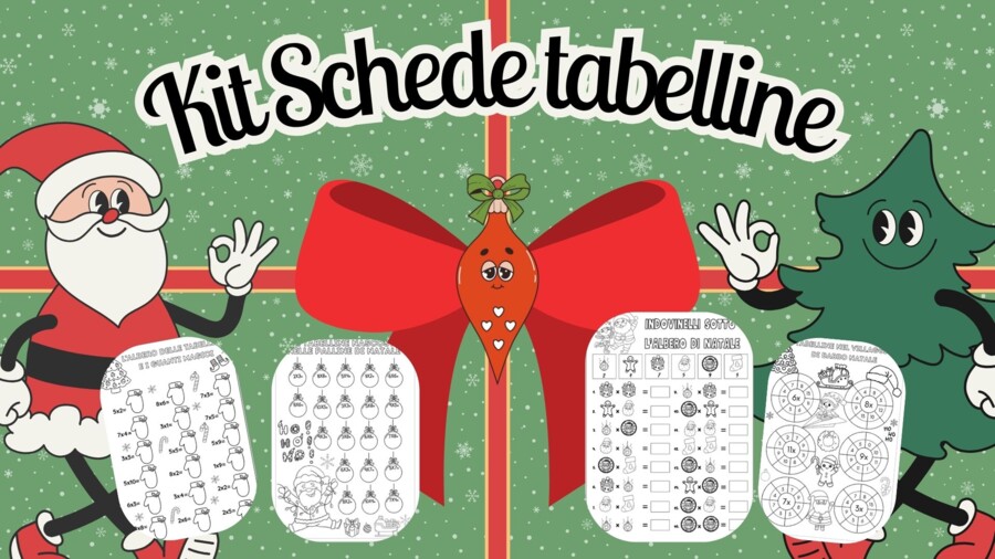 KIT TABELLINE SCHEDE DIDATTICHE NATALIZIE: divertimento assicurato!
