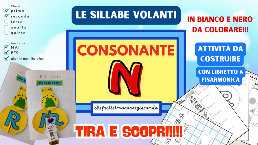 LA N VOLANTE- SILLABE NA NE NI NO NU - CLASSI PRIMA E SECONDA