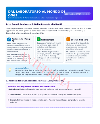 Marie Curie e le sue Scoperte | Kit Didattico + Schede Attività e Verifica (Classi 4ª e 5ª