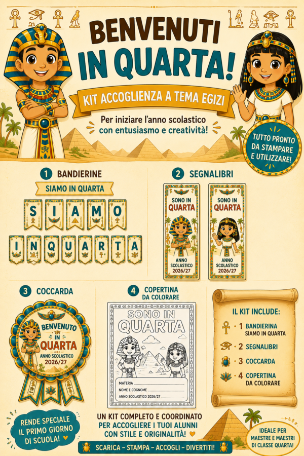 🏺✨  KIT  “SIAMO IN QUARTA” – TEMA EGITTO! ✨🏺