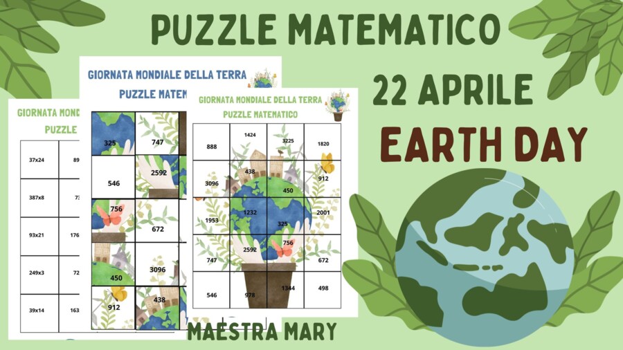 Giornata della Terra.Puzzle matematico.Le moltiplicazioni.