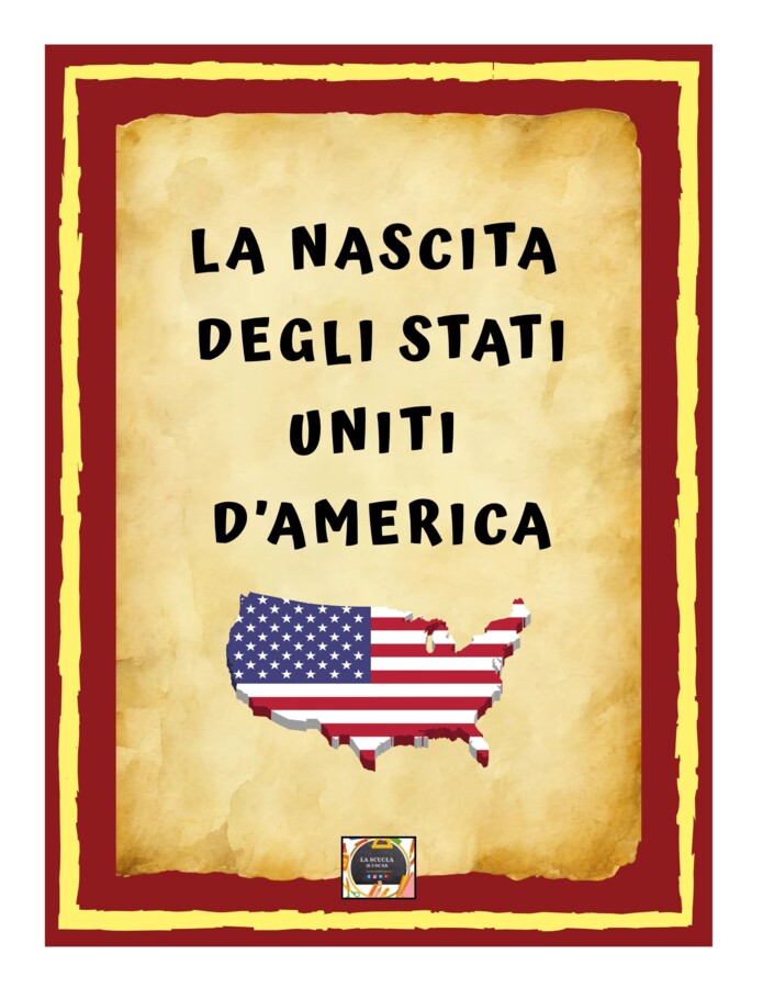 La Nascita degli Stati Uniti d'America: pagine di quaderno scritto sulle 13 Colonie, Boston Tea Party, Dichiarazione d'Indipendenza e Costituzione