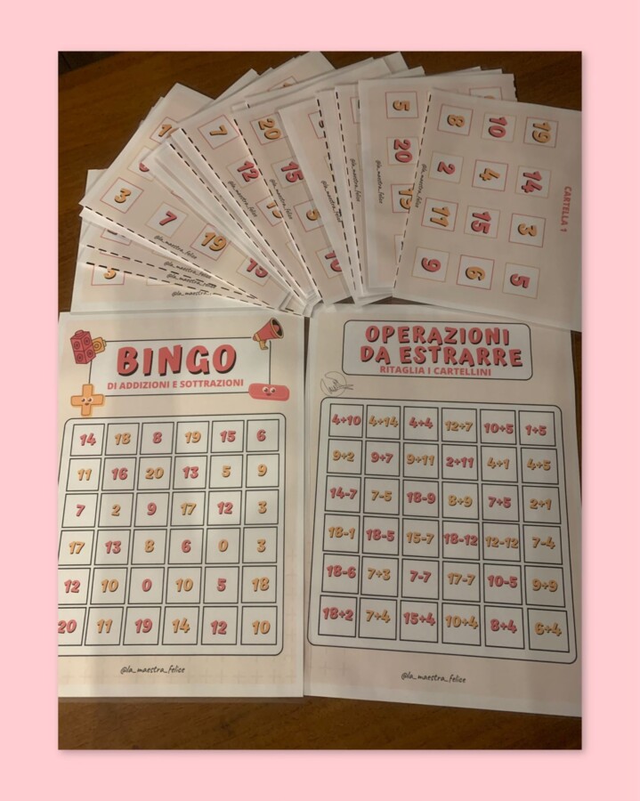 BINGO DI ADDIZIONI E SOTTRAZIONI