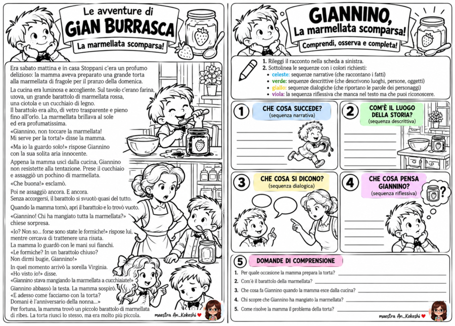Verifica - racconto realistico - Gian Burrasca