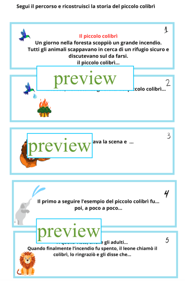 25 aprile-la leggenda del piccolo colibrì (educazione civica/italiano)