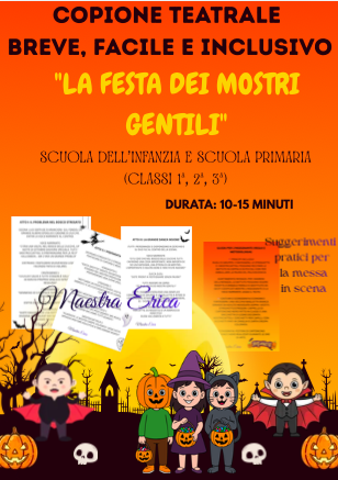 Copione Teatrale Halloween "La Festa dei Mostri Gentili" | Facile, breve e inclusivo (Infanzia e Primaria)