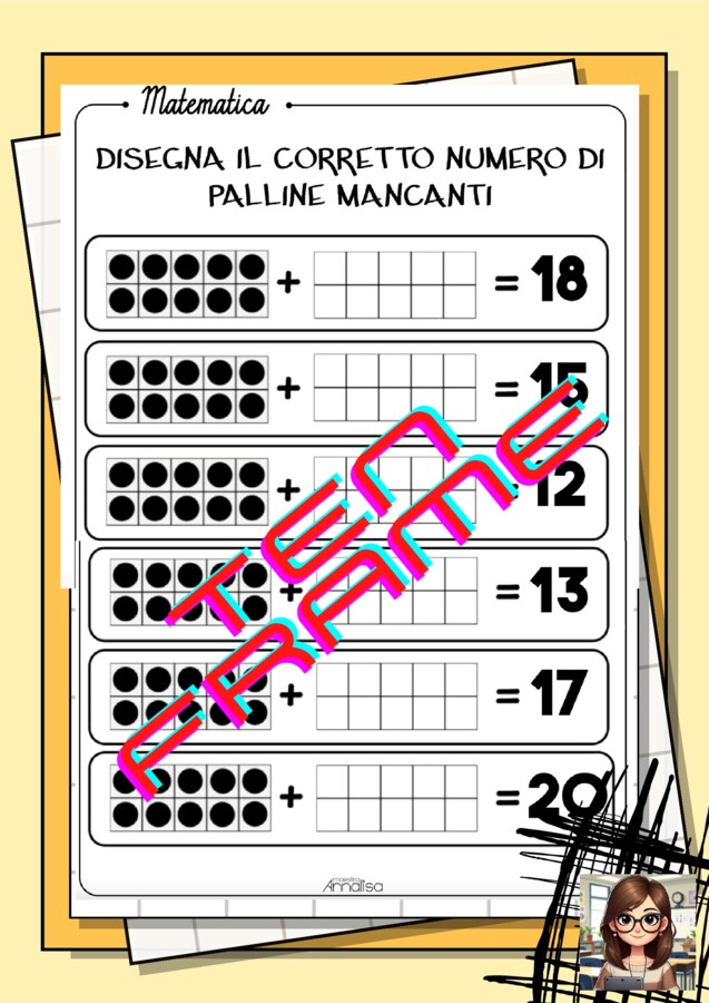 Ten frame numeri fino a 20