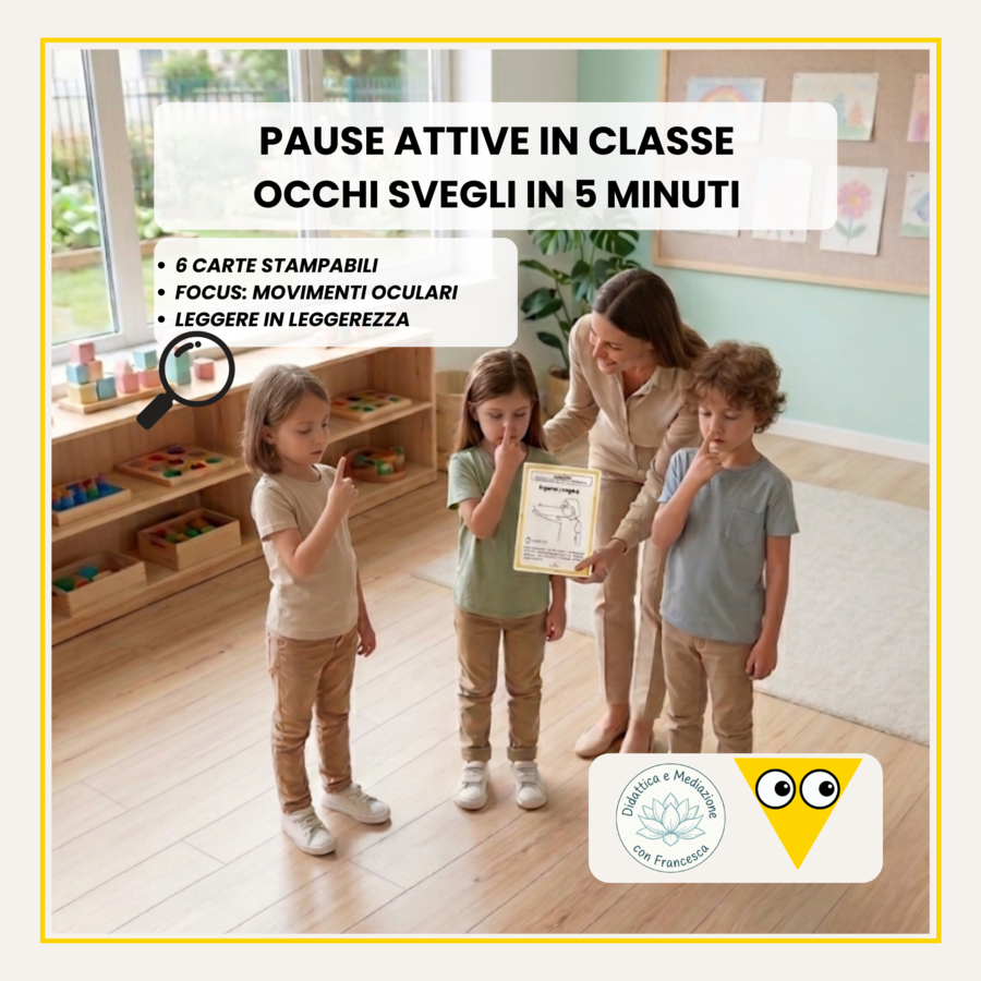 Pause Attive in Classe: Modulo Movimenti Oculari (Giallo) - 6 Carte Stampabili